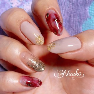 人気順 ボルドー ラメグラのネイルデザイン ネイルブック