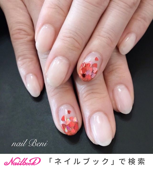21年 新着順 赤ハートホロのネイルデザイン ネイルブック