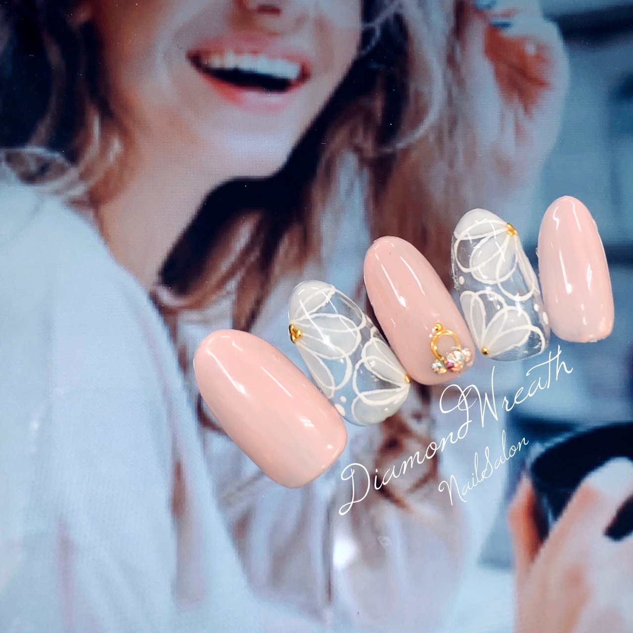 春 オールシーズン オフィス デート ハンド ネイルサロン ダイヤモンドリースのネイルデザイン No ネイルブック