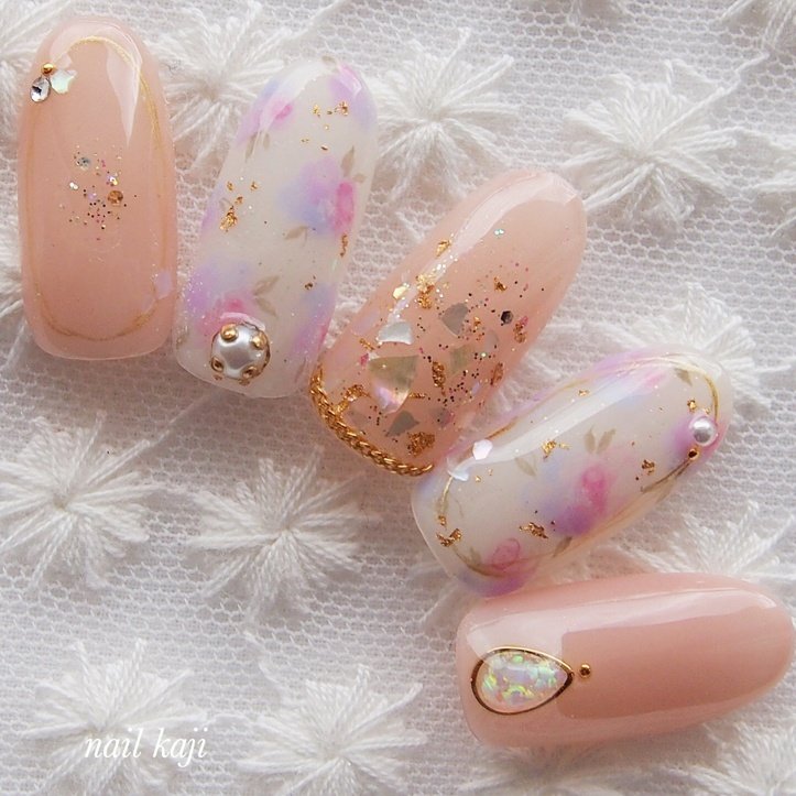 春 夏 オールシーズン ハンド フラワー Nail Kajiのネイルデザイン No ネイルブック