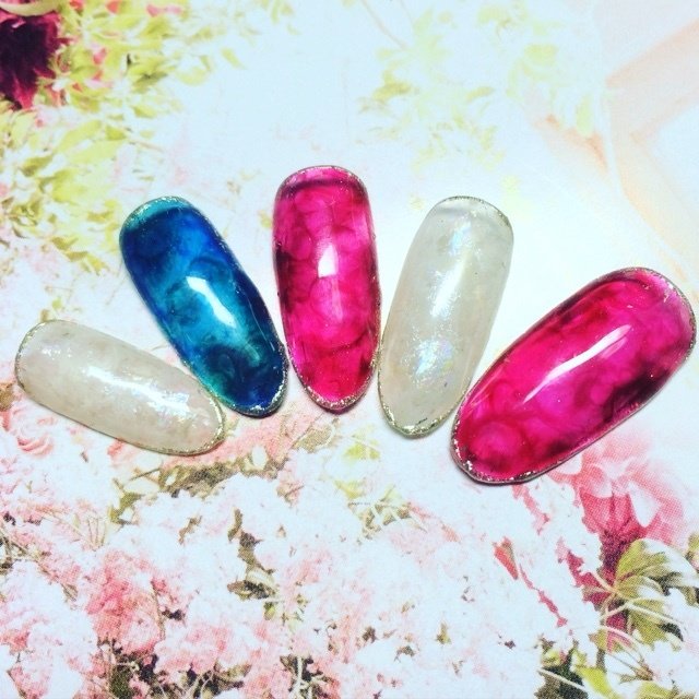 秋 冬 ハンド フット タイダイ Like 21 Nailのネイルデザイン No ネイルブック