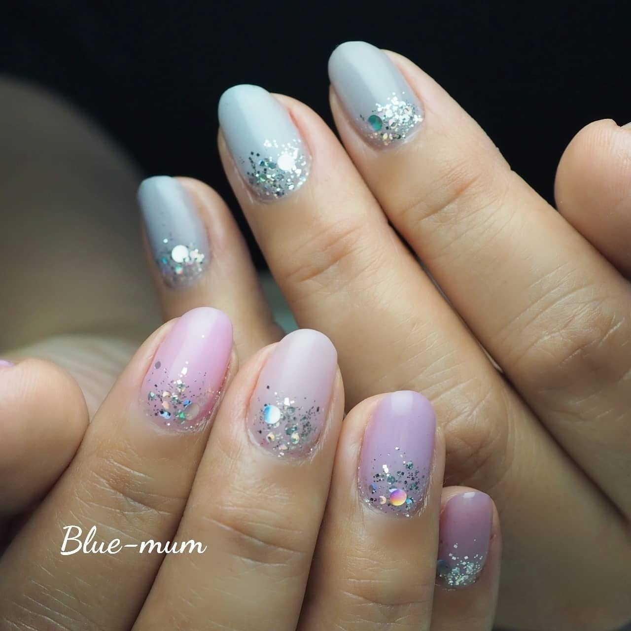 ピンク グレー ジェルネイル お客様 Blue Mumのネイルデザイン No ネイルブック