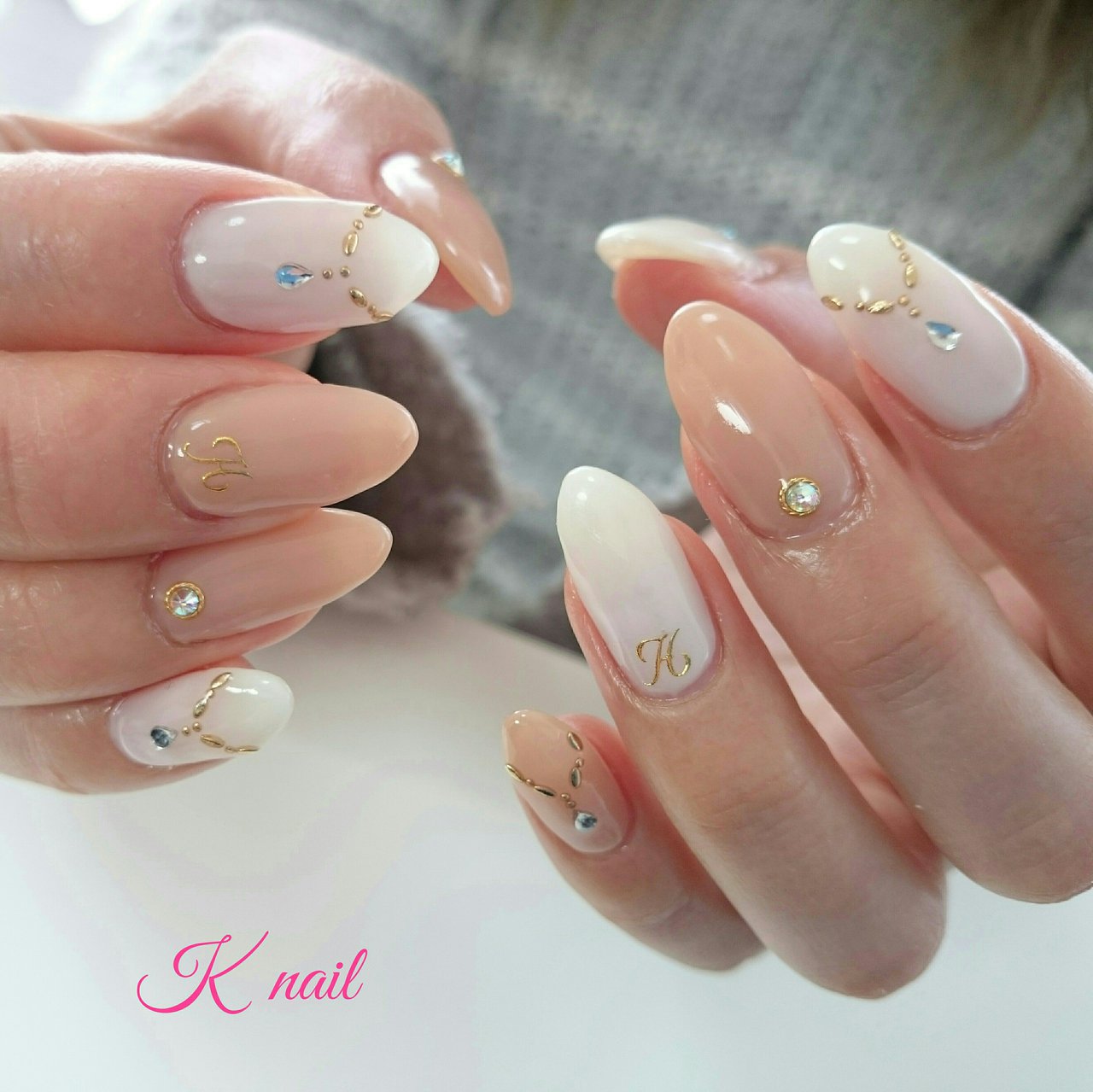 春/オールシーズン/オフィス/ハンド/ビジュー - keikoのネイルデザイン