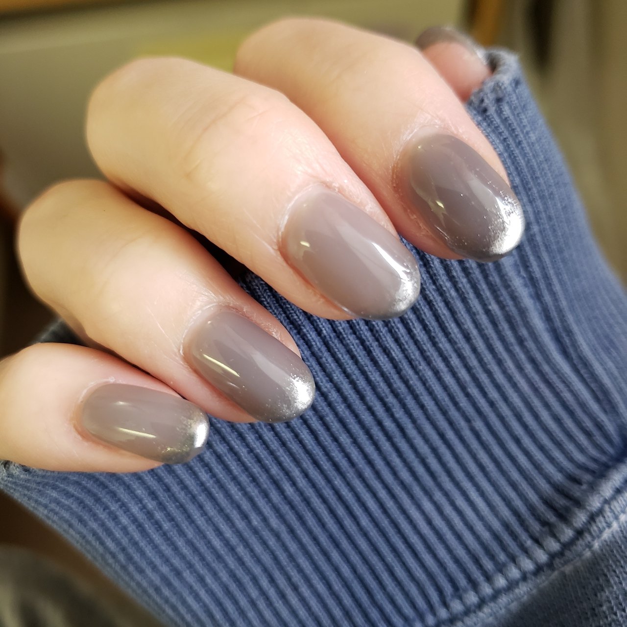 オールシーズン ハンド シンプル パープル グレー Chikaのネイルデザイン No ネイルブック