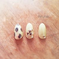 レオパード ショート ネイルチップのネイルデザイン ネイルブック