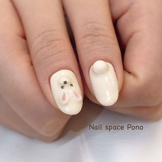 白うさぎのネイルデザイン ネイルブック