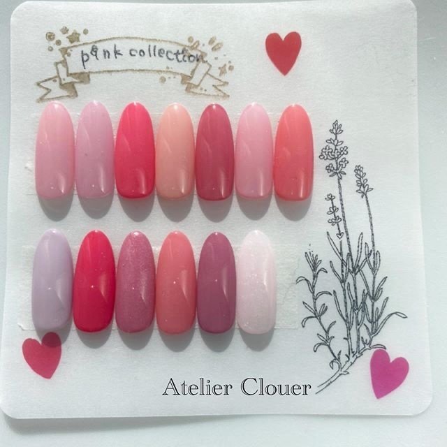 春 バレンタイン ピンク ジェル ネイルチップ アトリエクルエ Atelierclouerのネイルデザイン No ネイルブック