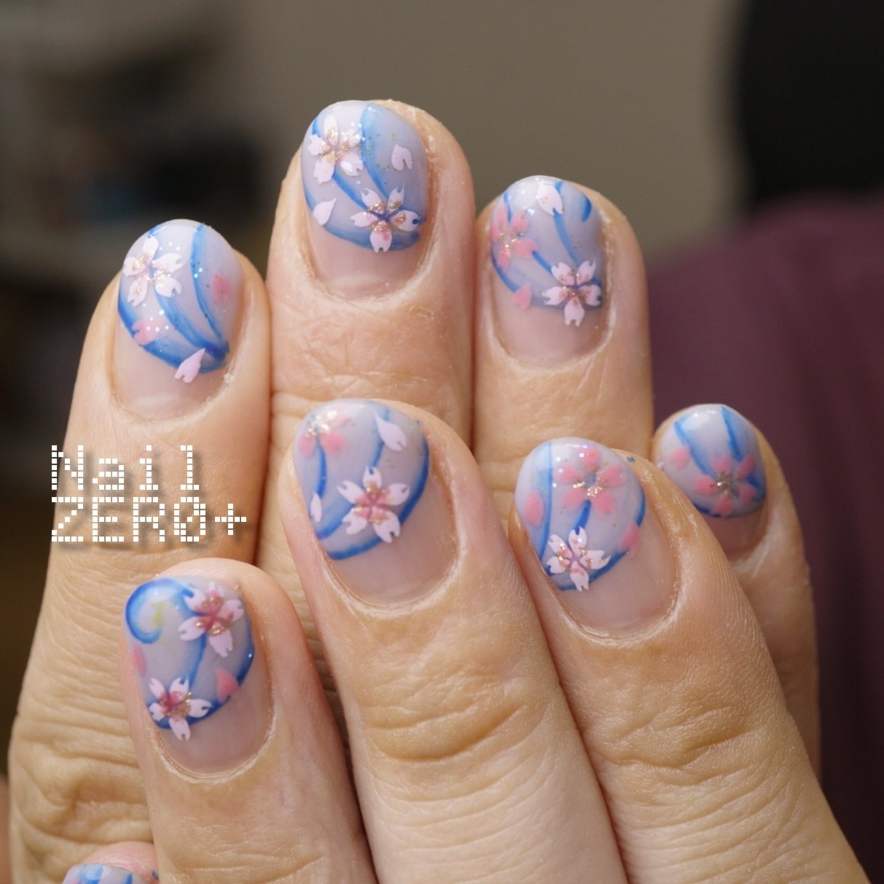 春 女子会 ハンド 変形フレンチ フラワー 塩見隼人 池袋 ネイルゼロプラスのネイルデザイン No ネイルブック