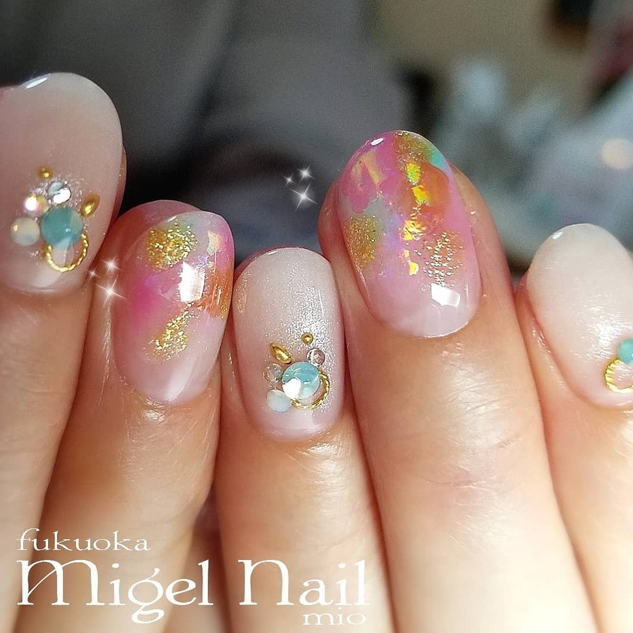 春 夏 リゾート パーティー タイダイ Migel Nailのネイルデザイン No ネイルブック