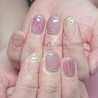 オーロラ 押し花 パープルのネイルデザイン ネイルブック