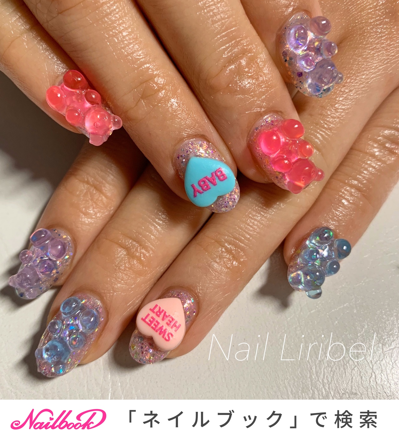 春 夏 パーティー 女子会 ホログラム Nail Liribel ネイルリリベル のネイルデザイン No ネイルブック