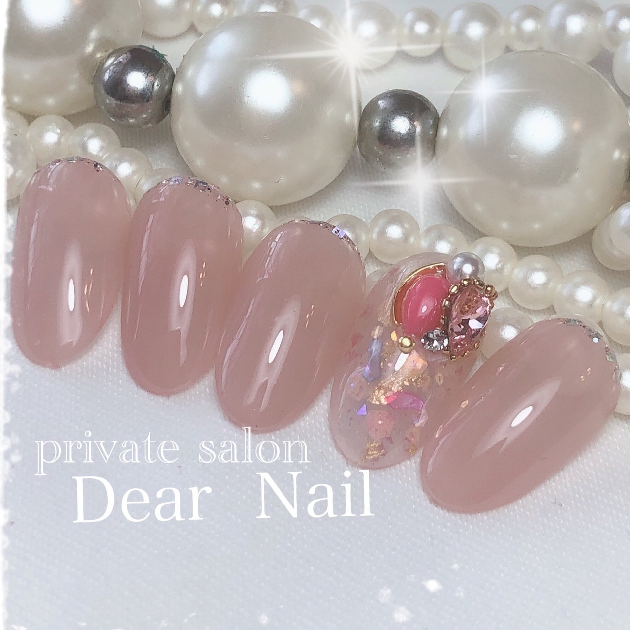 春 オールシーズン ハンド ラメ ワンカラー Dearnail39のネイルデザイン No ネイルブック