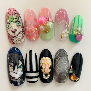 人気順｜#伊黒小芭内のネイルデザイン｜ネイルブック