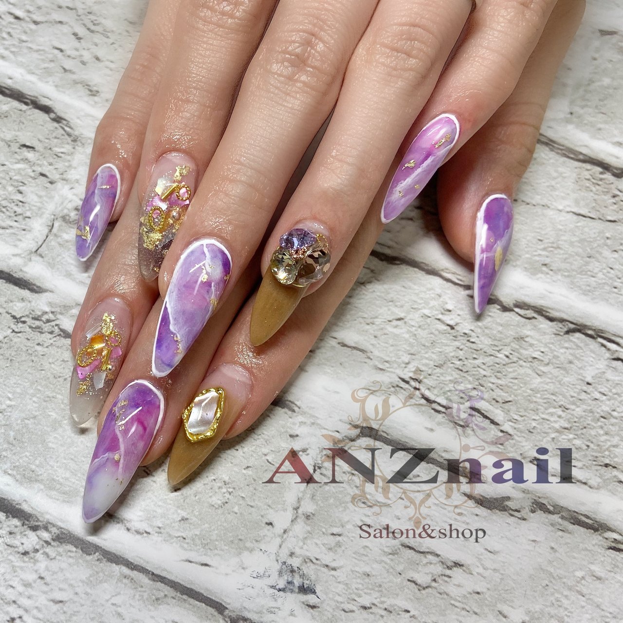 春 夏 旅行 ハンド ビジュー Anznail 旭川市ネイルサロン ネイリストあんず のネイルデザイン No ネイルブック