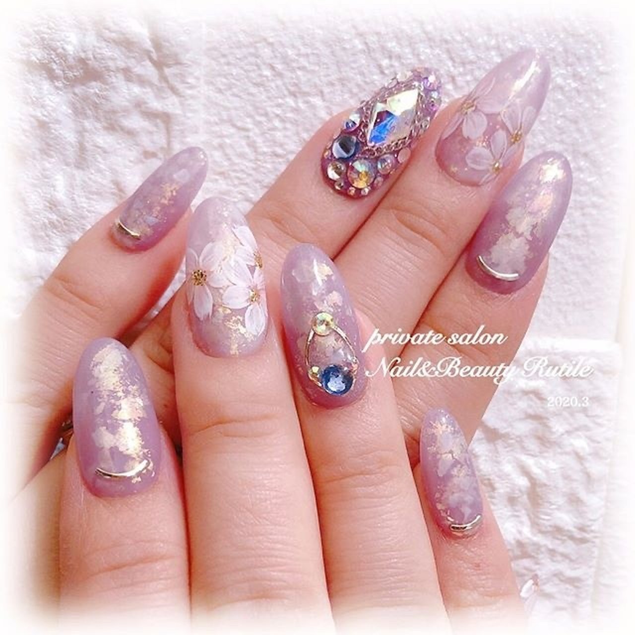 春 入学式 浴衣 ブライダル ビジュー Nail Beautyrutile Risaのネイルデザイン No ネイルブック