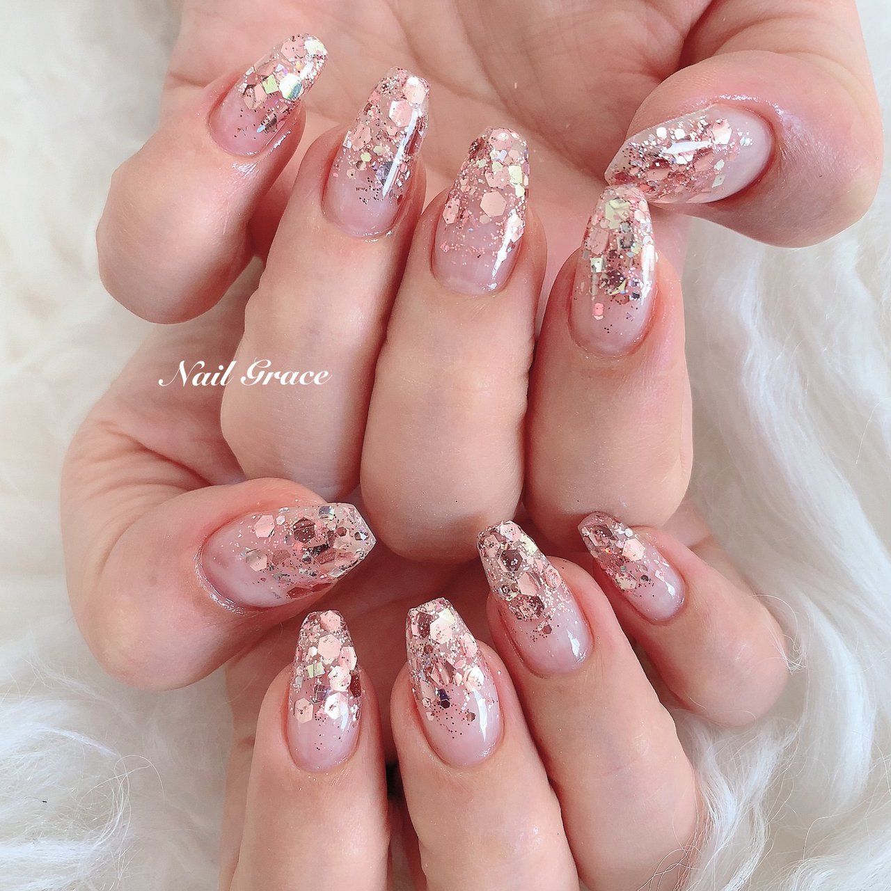 春 ハンド グラデーション ロング ピンク Nail Graceのネイルデザイン No ネイルブック