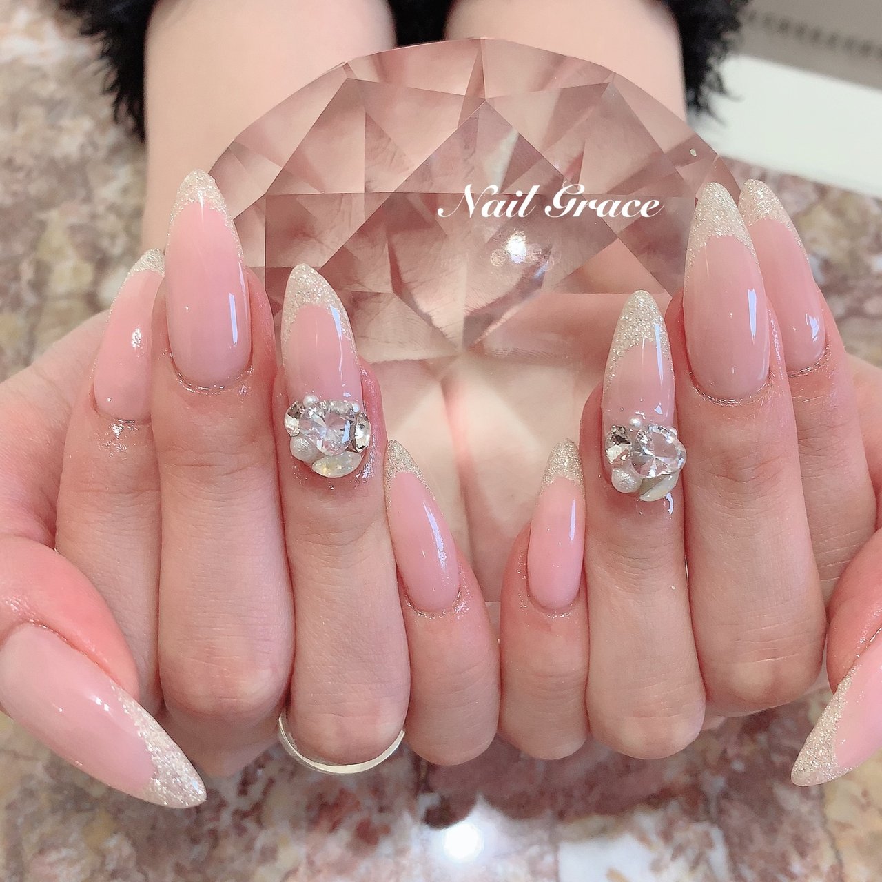 春 ハンド フレンチ ロング ピンク Nail Graceのネイルデザイン No ネイルブック