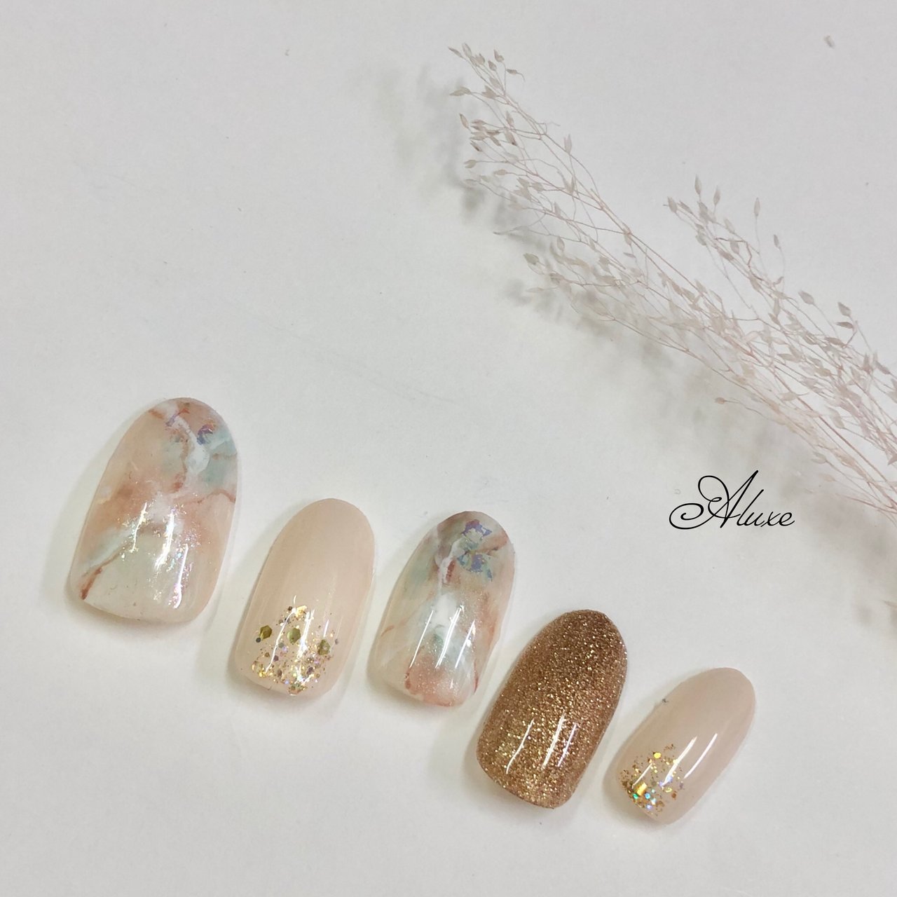 春 夏 オールシーズン ハンド シンプル Aluxeのネイルデザイン No ネイルブック
