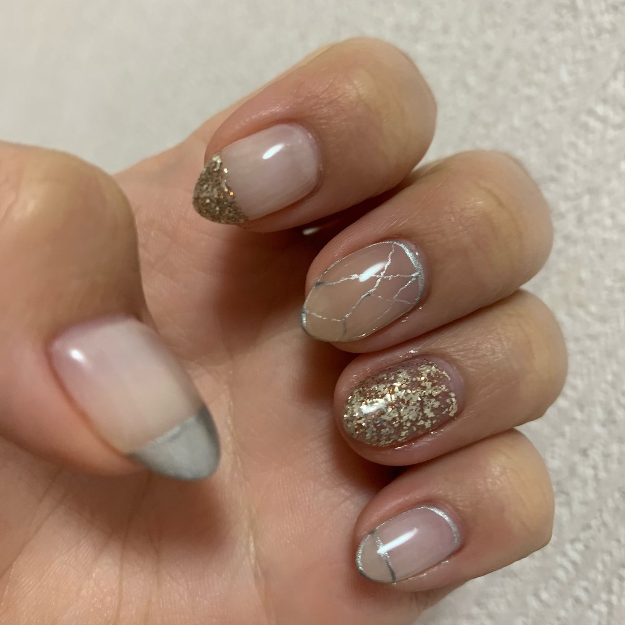 ハンド シルバー メタリック ジェル はにゃんのネイルデザイン No ネイルブック