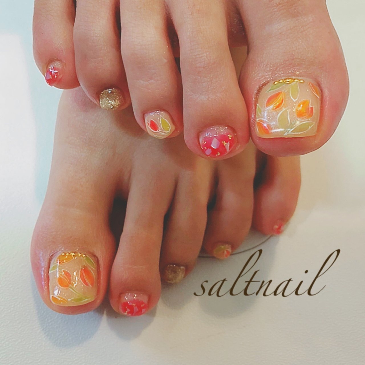 春 リゾート デート 女子会 フット Saltnailのネイルデザイン No ネイルブック