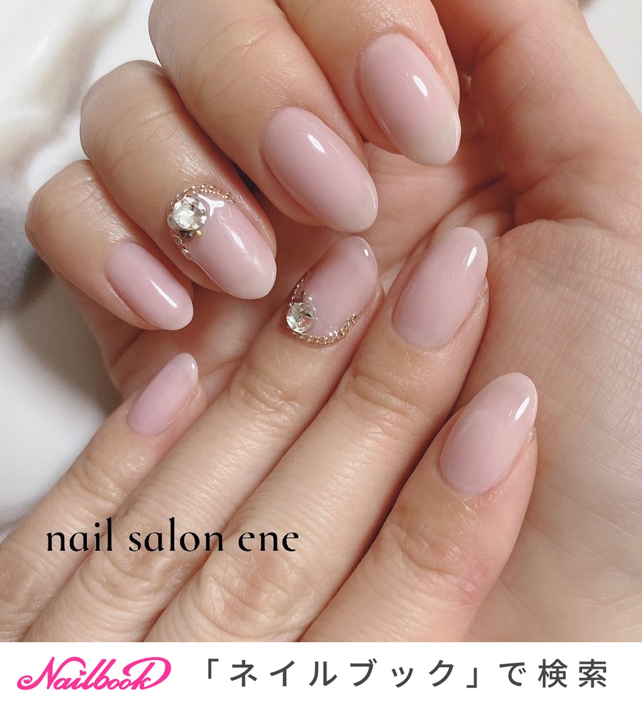 ヌーディーモーブピンクのネイルデザイン ネイルブック