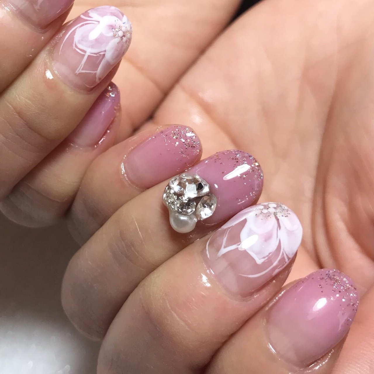 春 オールシーズン パーティー 女子会 ハンド Diamond Nail 尼崎のプライベートサロン のネイルデザイン No ネイルブック