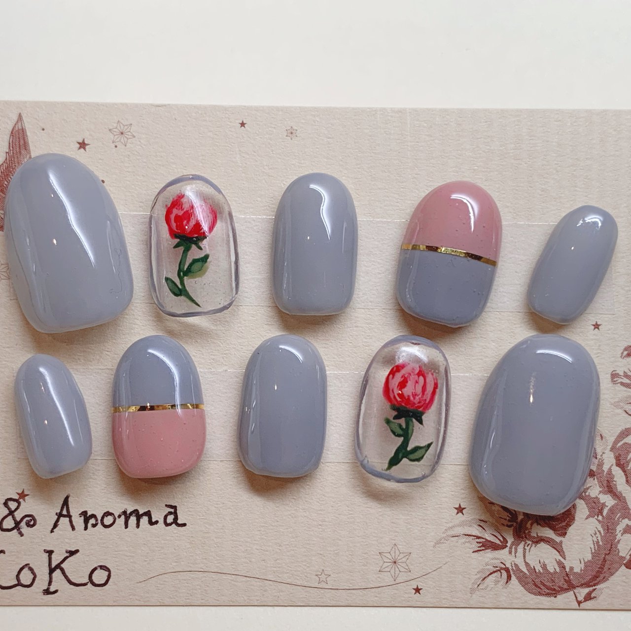 オールシーズン デート 女子会 ハンド フラワー Nail Aroma Kokoのネイルデザイン No ネイルブック