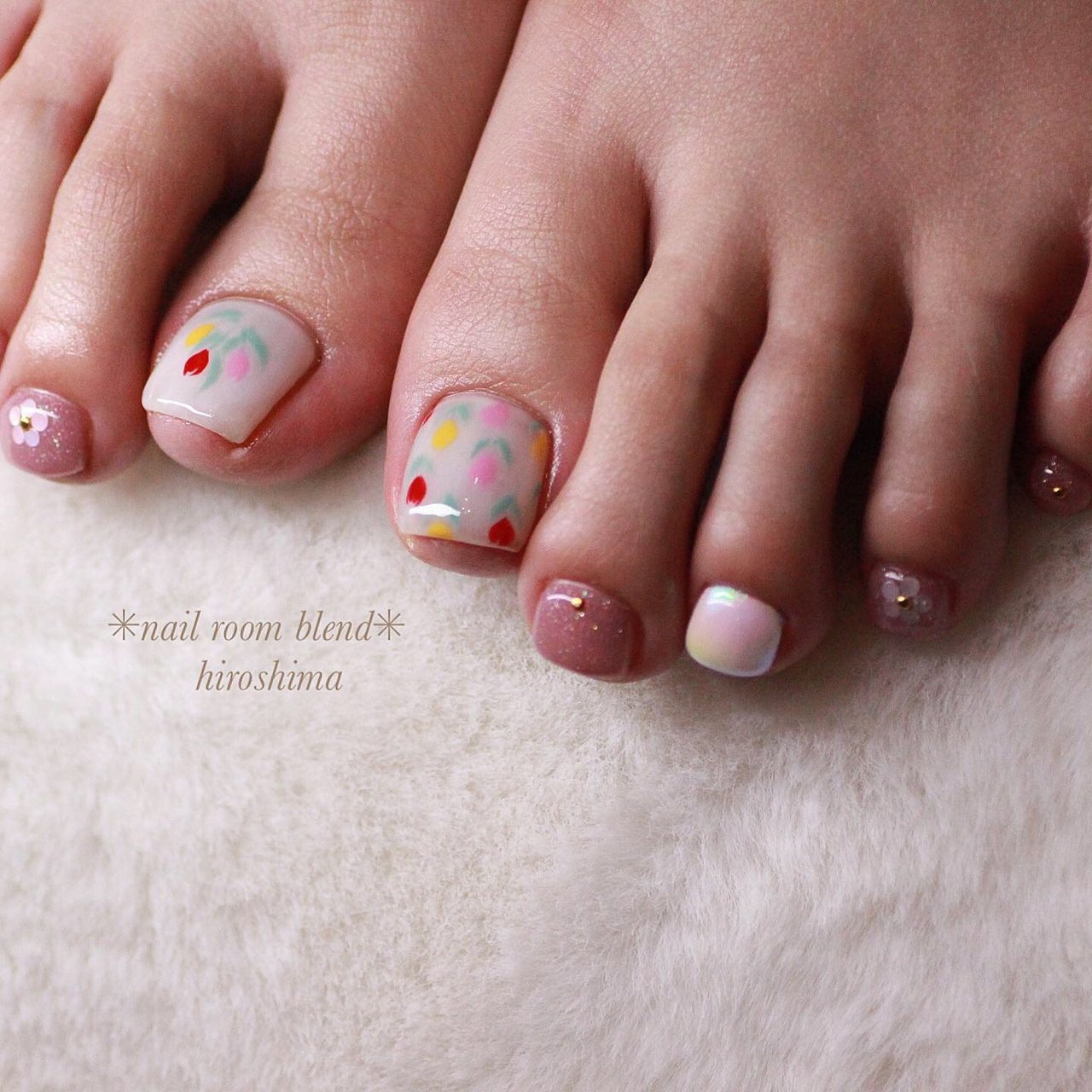 春 フット フラワー ジェル お客様 Nailroomblendのネイルデザイン No ネイルブック