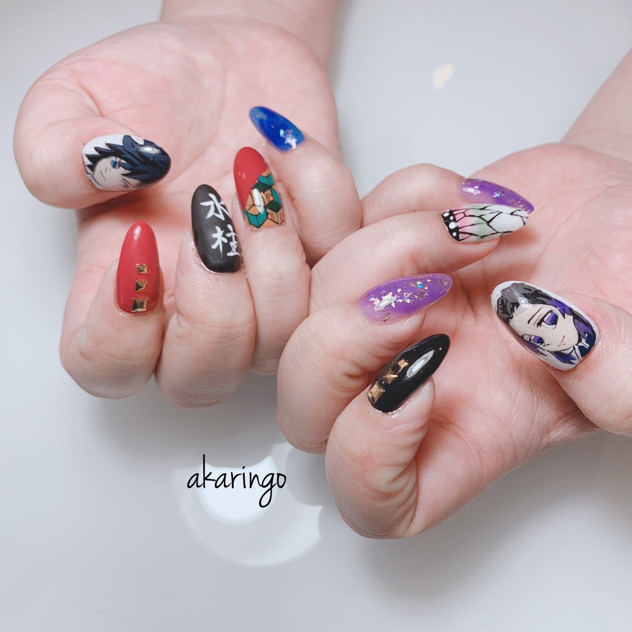 オールシーズン ハンド ホログラム 痛ネイル キャラクター Akaringo Nailのネイルデザイン No ネイルブック