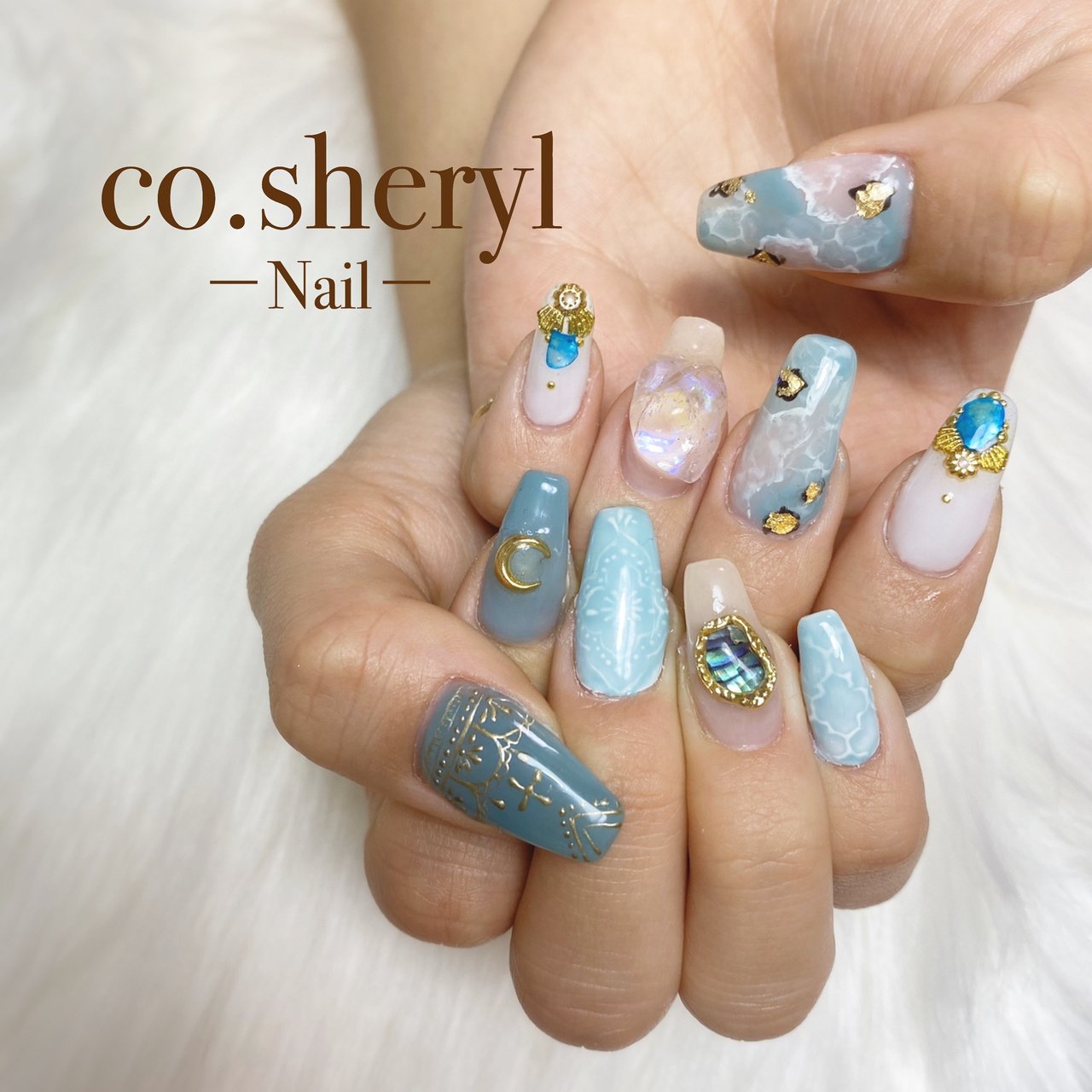 夏 海 リゾート ハンド シェル Co Sherylのネイルデザイン No ネイルブック