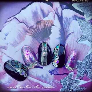 パープル ブラック ゴージャスネイルのネイルデザイン ネイルブック