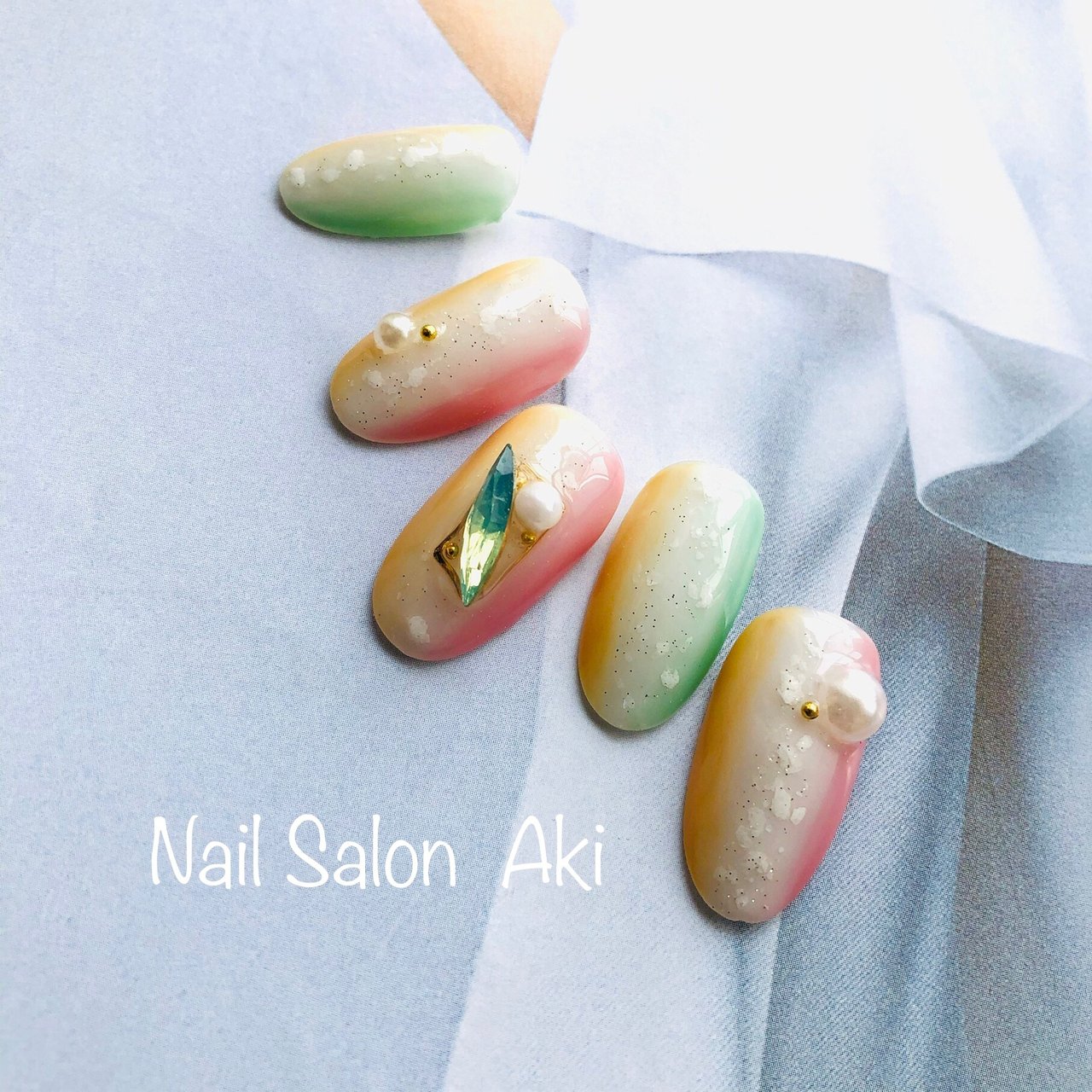 春 夏 オールシーズン ハンド シンプル Nail Salon Akiのネイルデザイン No ネイルブック