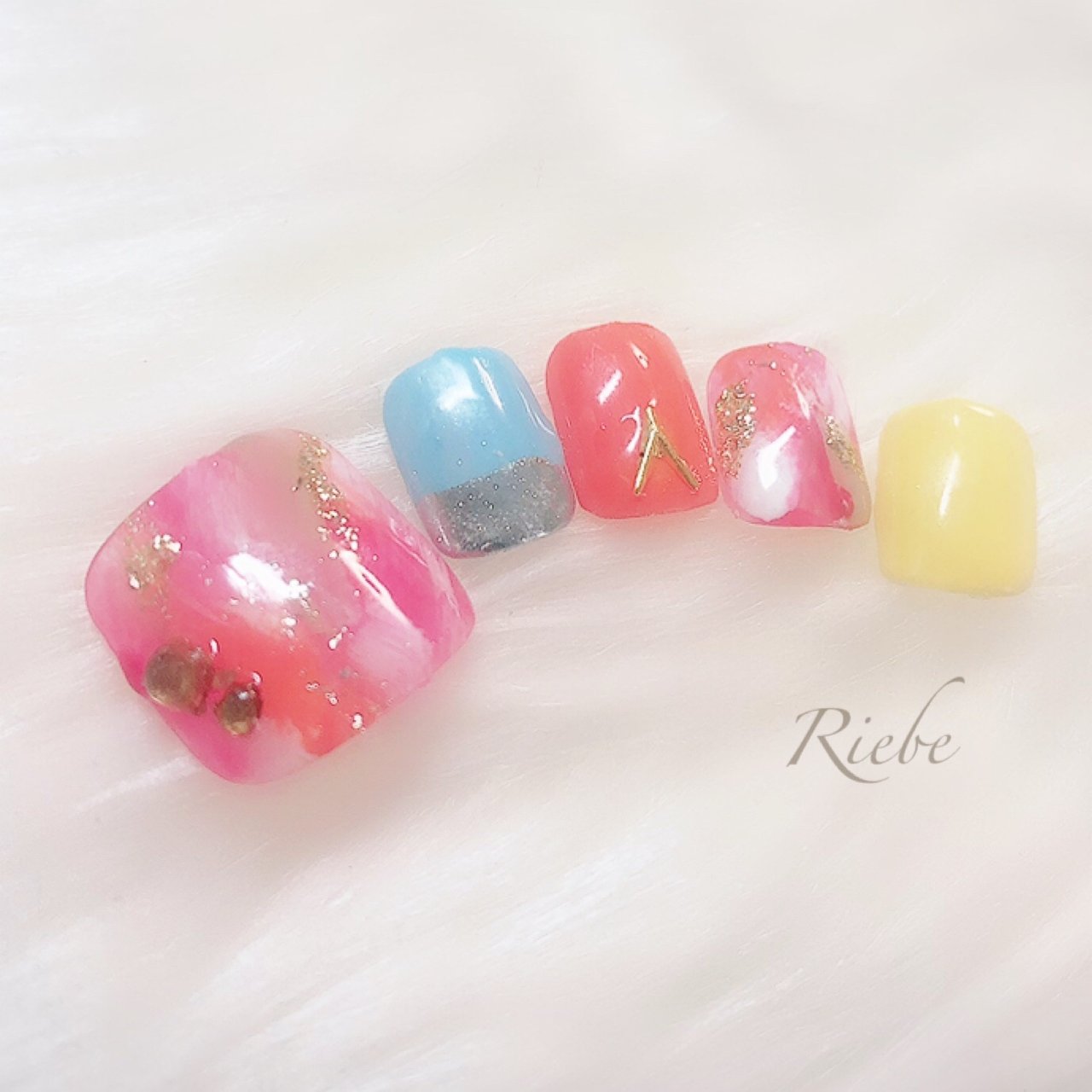 春 海 浴衣 オフィス フット Nail Salon Riebe リーヴェ のネイルデザイン No ネイルブック