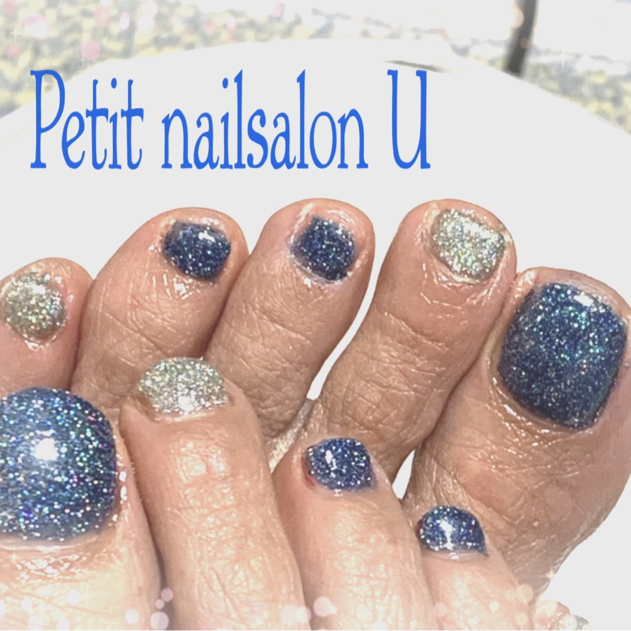 オールシーズン/フット/ネイビー/シルバー/ペディキュア - U-koの  