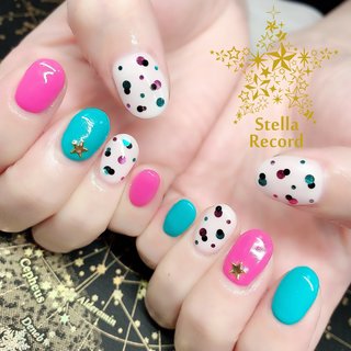 カラフルポップネイルのネイルデザイン ネイルブック