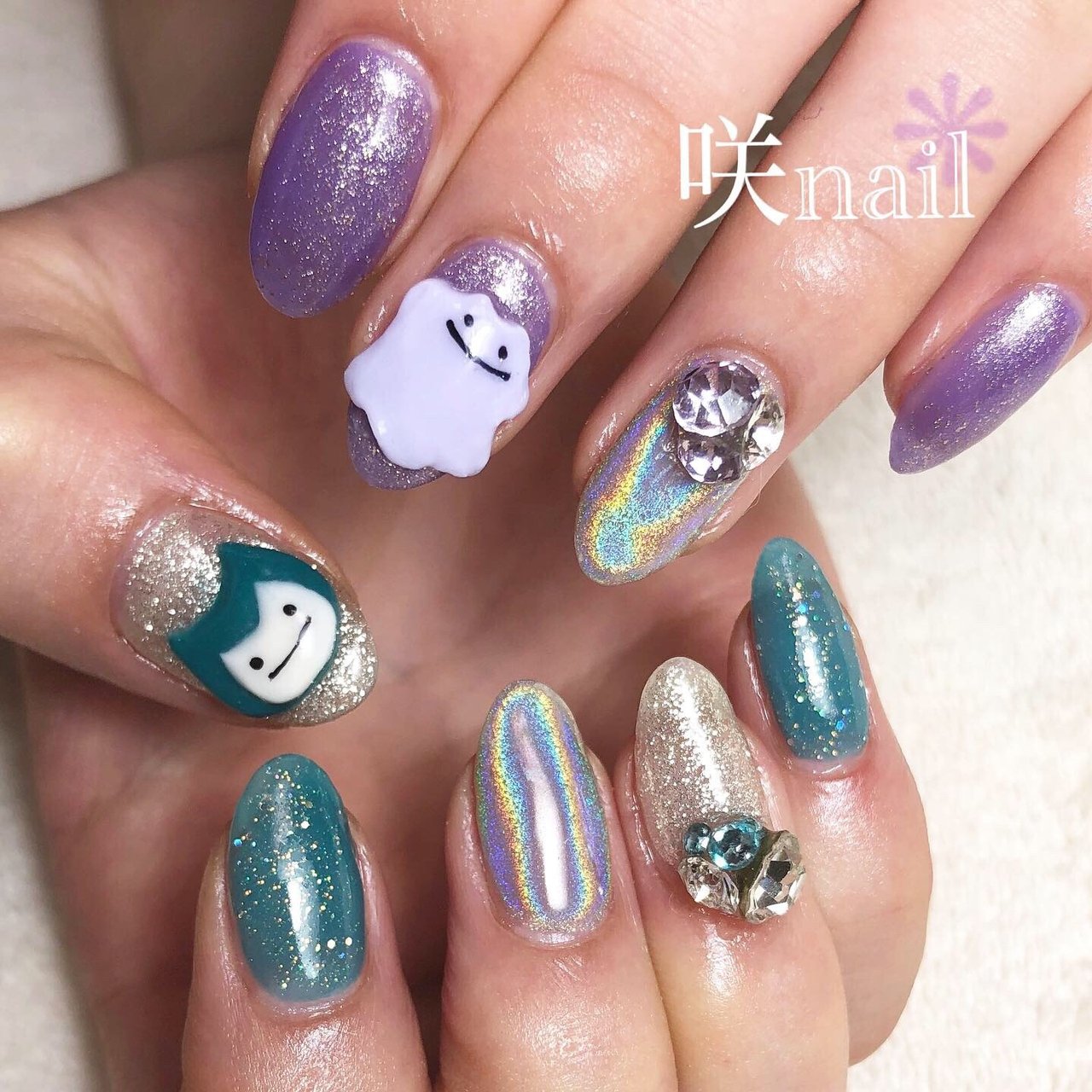 オールシーズン ハロウィン 女子会 ハンド ラメ 咲nail サキネイル のネイルデザイン No ネイルブック