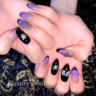 ハンド ブラック 十字架のネイルデザイン ネイルブック