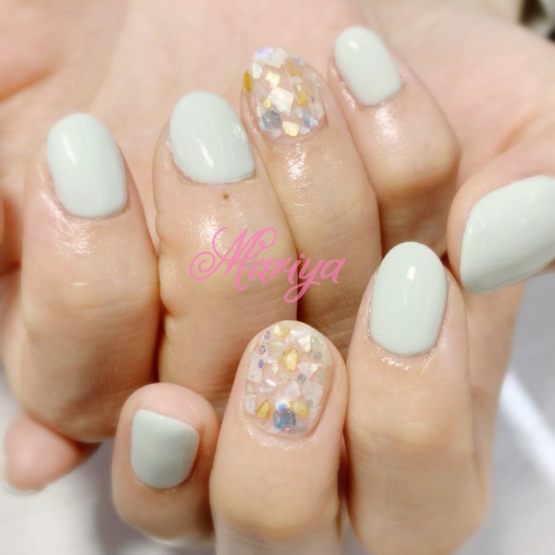 春 ハンド シンプル ワンカラー シェル Mariya Nail Eyelash Salon And More のネイル デザイン No ネイルブック