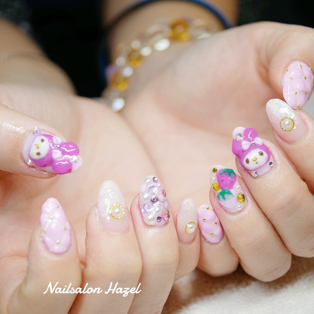 春 オールシーズン ハンド キャラクター フルーツ Nailsalon Hazelのネイルデザイン No ネイルブック