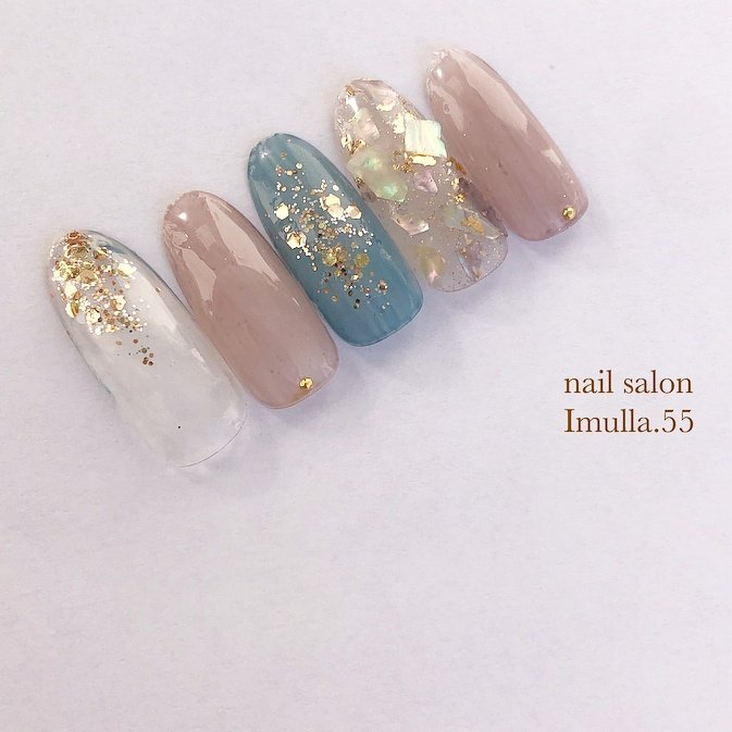 春 夏 ハンド ラメ ワンカラー Nail Salon Imulla 55のネイルデザイン No ネイルブック