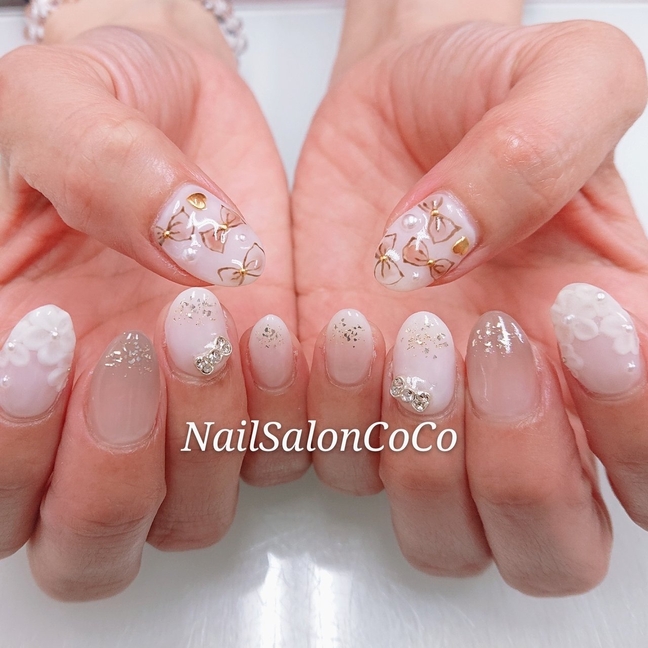 春 ハンド グラデーション フラワー 3d Nailsaloncocoのネイルデザイン No ネイルブック