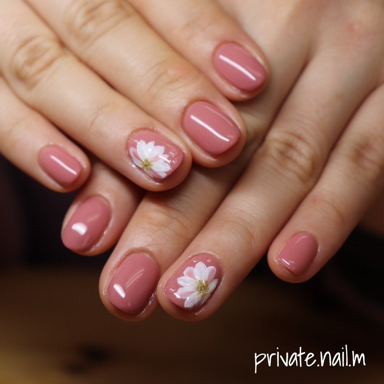 春 ハンド シンプル フラワー ショート Private Nail Mのネイルデザイン No ネイルブック