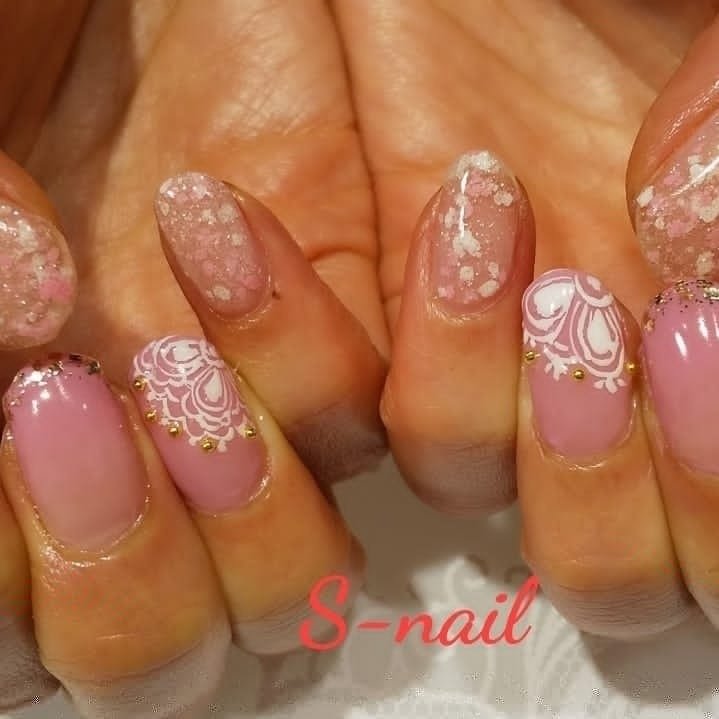 オールシーズン ハンド グラデーション シュガー レース S Nailのネイルデザイン No ネイルブック