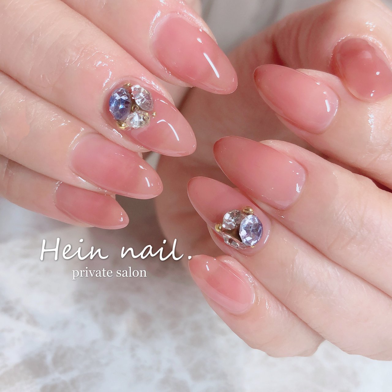 クリア ピンク ブラウン Hein Nail のネイルデザイン No ネイルブック