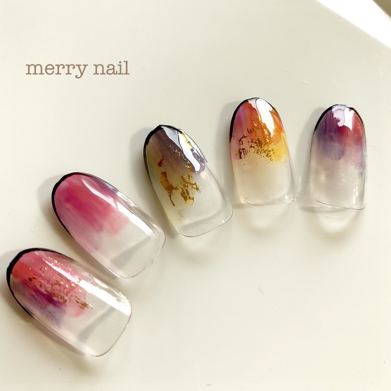 オールシーズン ハンド ピンク ブルー パープル Merrynail メリーネイル のネイルデザイン No ネイルブック
