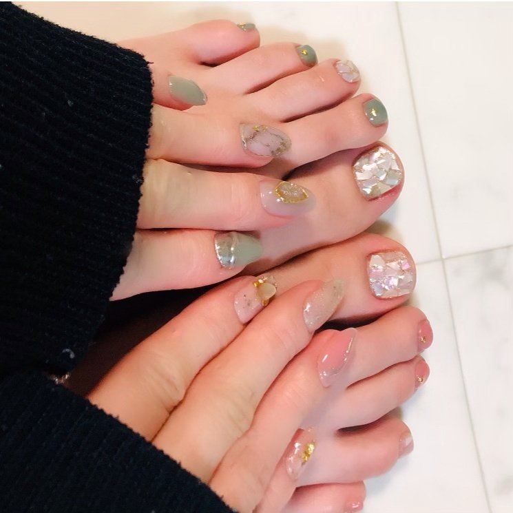 春 夏 デート 女子会 フット はにたん のネイルデザイン No ネイルブック