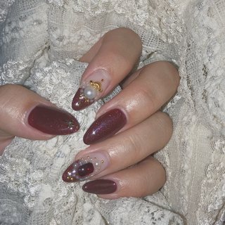 バレンタイン ライブ ハンド ホログラム ビジュー Csyのネイルデザイン No ネイルブック