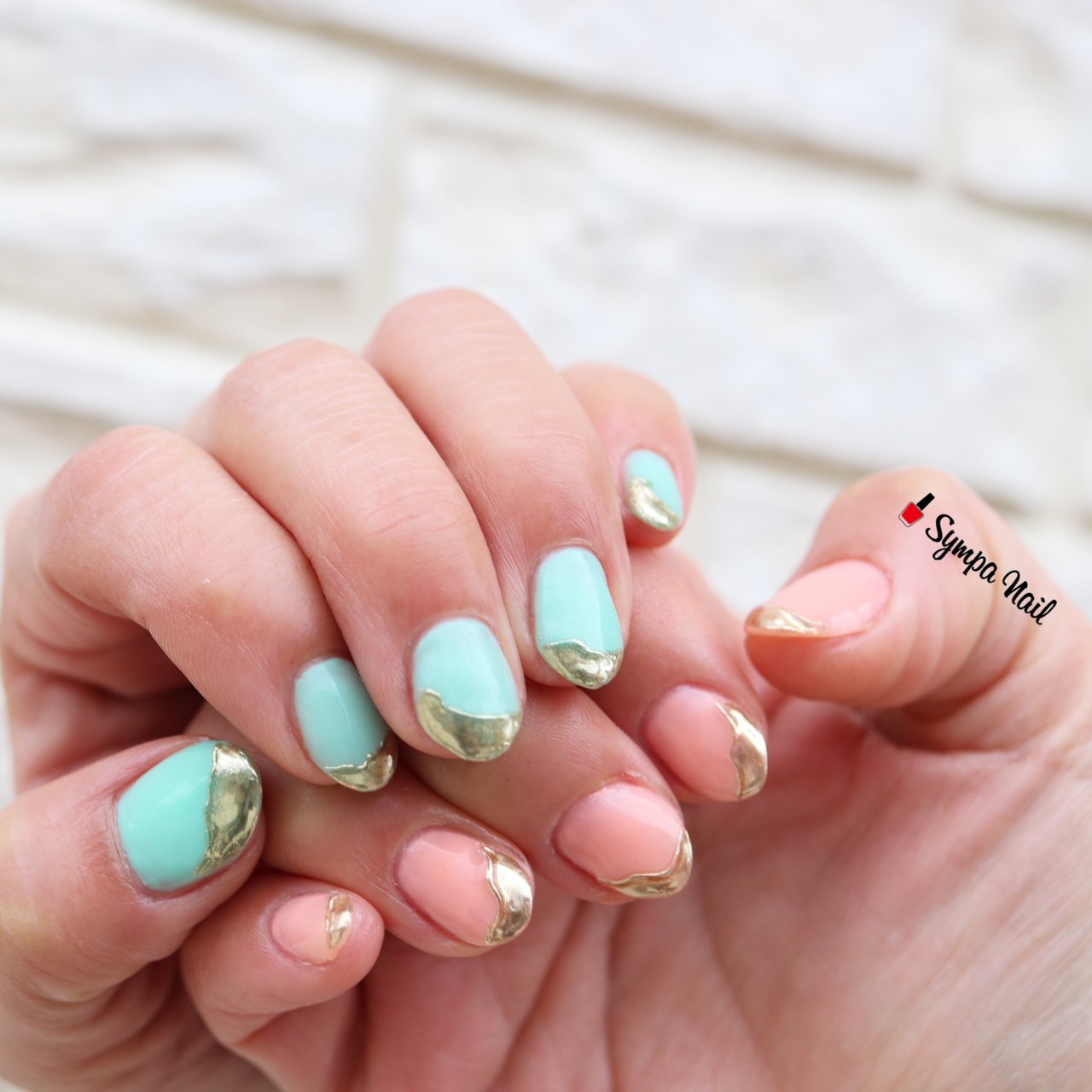 オールシーズン ハンド ミラー ピンク グリーン Sympa Nailのネイルデザイン No ネイルブック