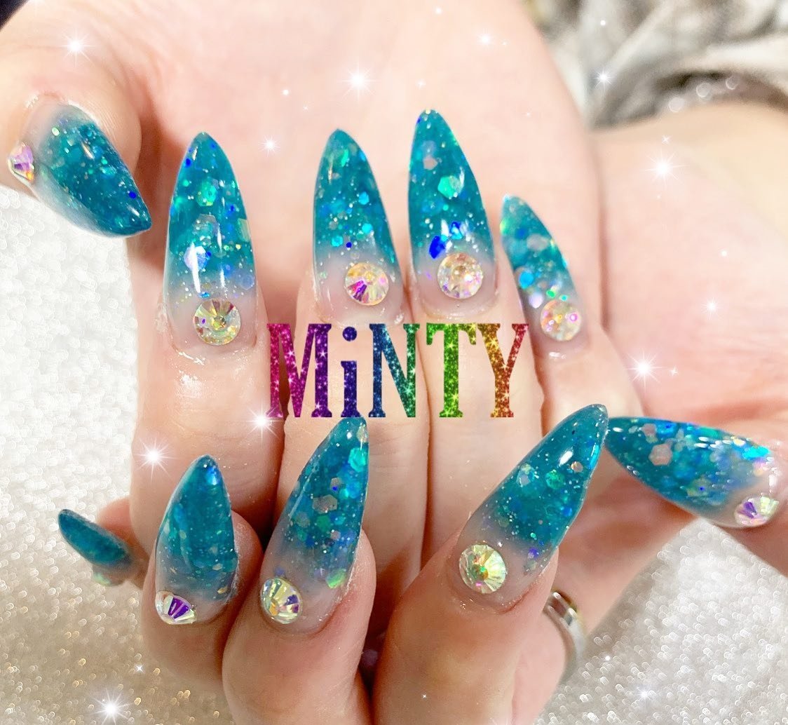 夏 オールシーズン パーティー ハンド シンプル Minty Nail ミンティー のネイルデザイン No ネイルブック