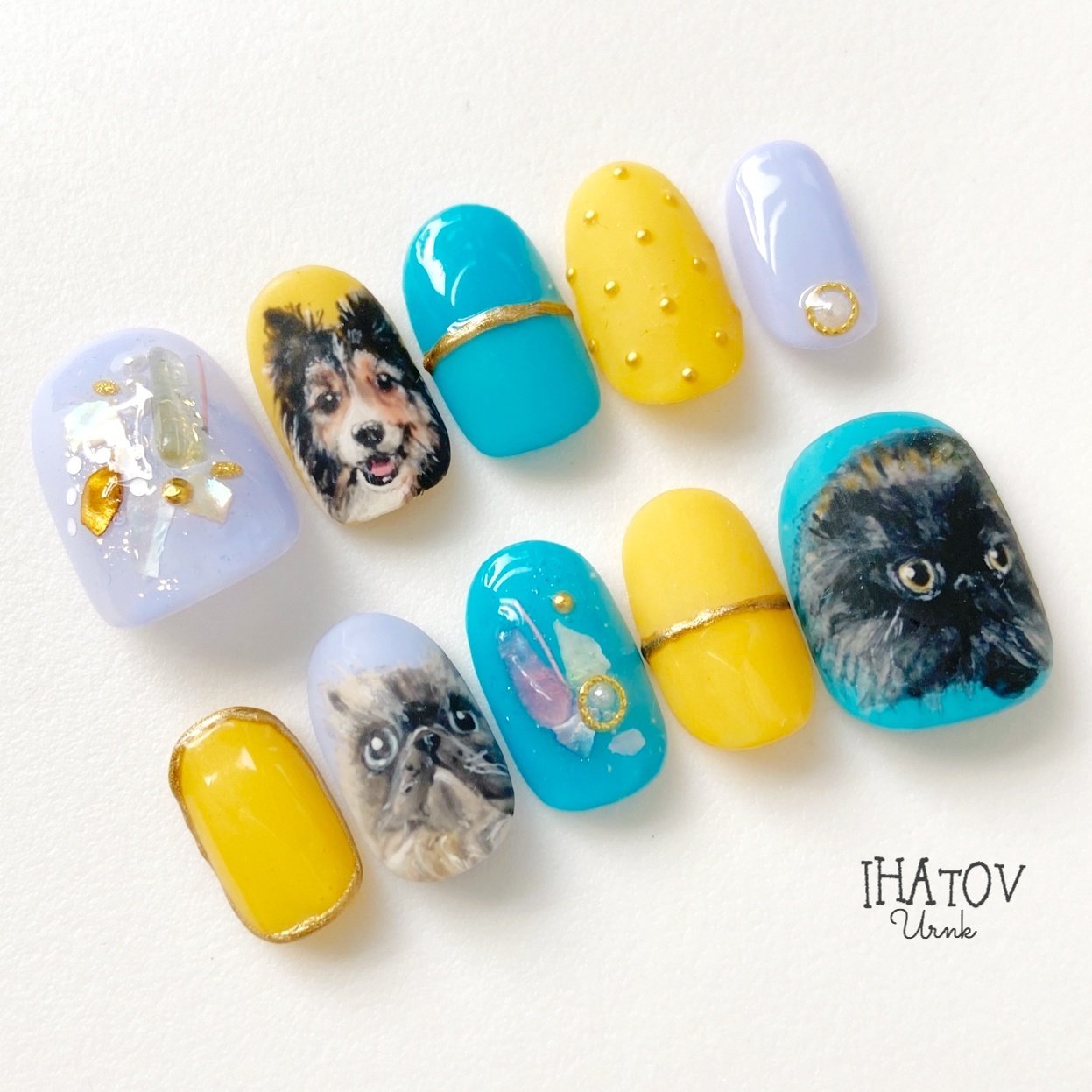 オールシーズン ラメ アニマル柄 シェル ミディアム Ihatov Nailarts のネイルデザイン No ネイルブック